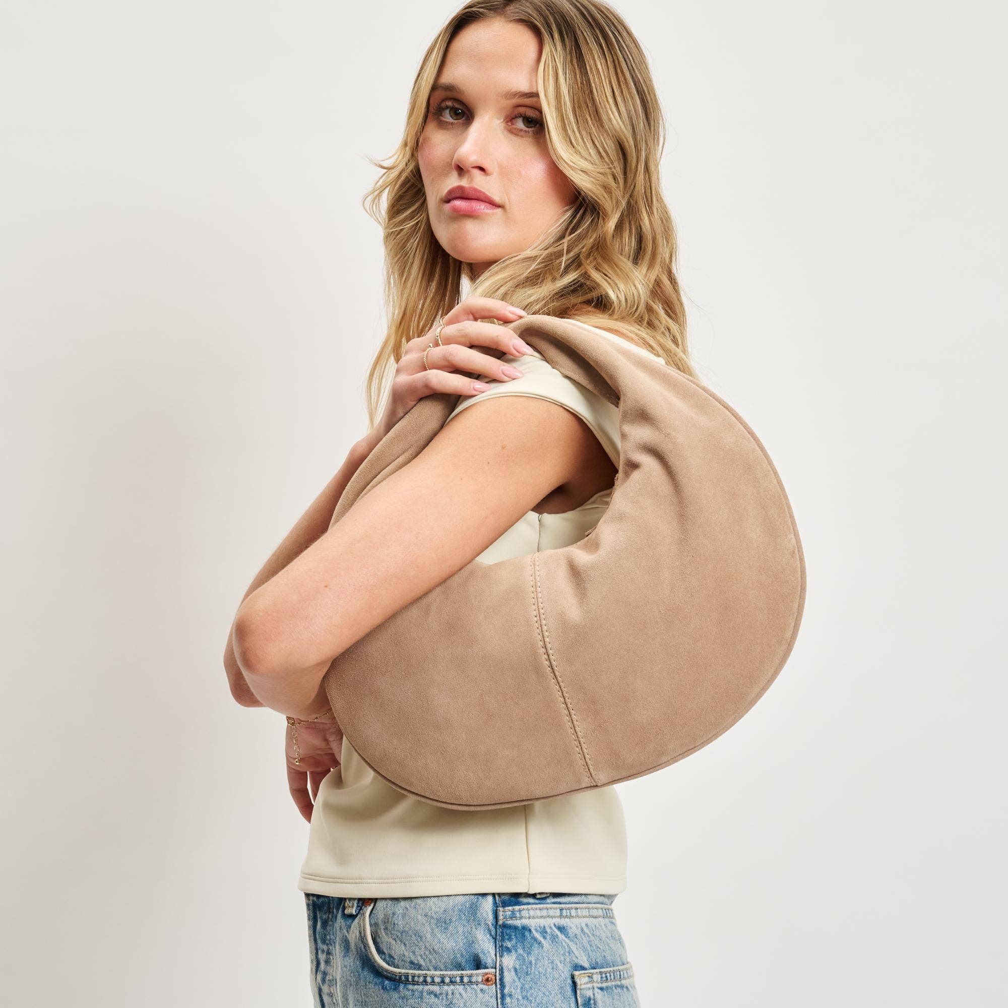 Moda Luxe - Wholesale Shoulder Bag - Women's - Farrah Genuine Suede Leather Hobo9
