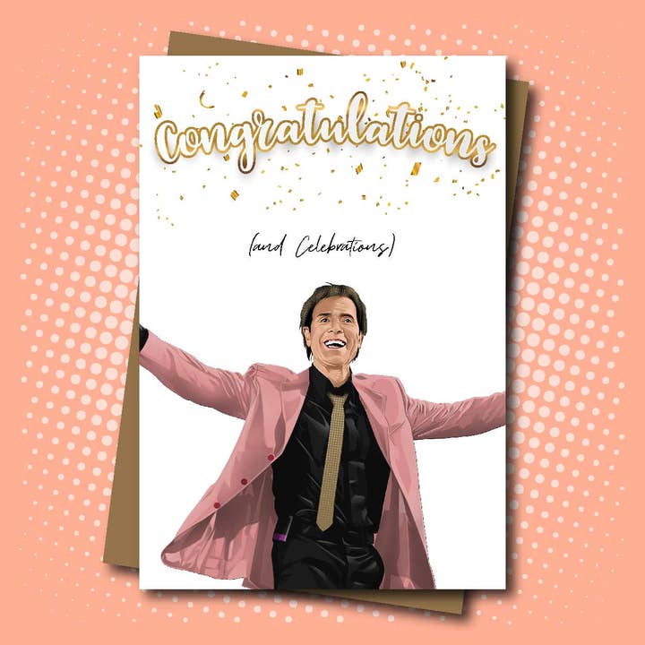 Cliff Richard inspired Congratulations Card for wholesale by Maya Rose Creations