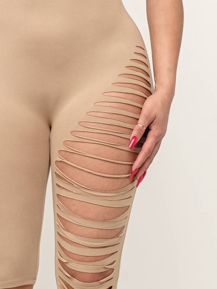 Julia by LoveJ - Wholesale Romper - Women's - Shoulder And Bottom Side Laser Cut Back Zipper Romper12