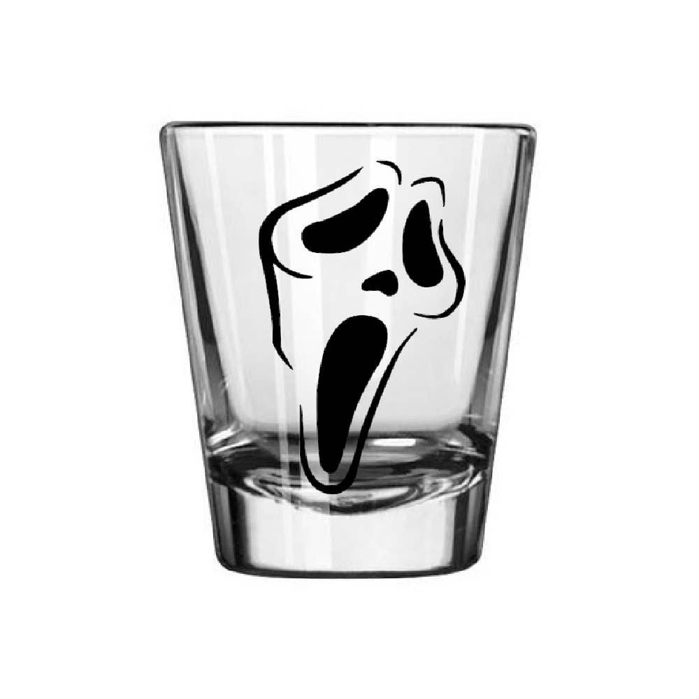 Witchcrafted in MI - Wholesale Shot Glass - Scream Ghostface Shot Glass Barware Horror Halloween Metaphysical