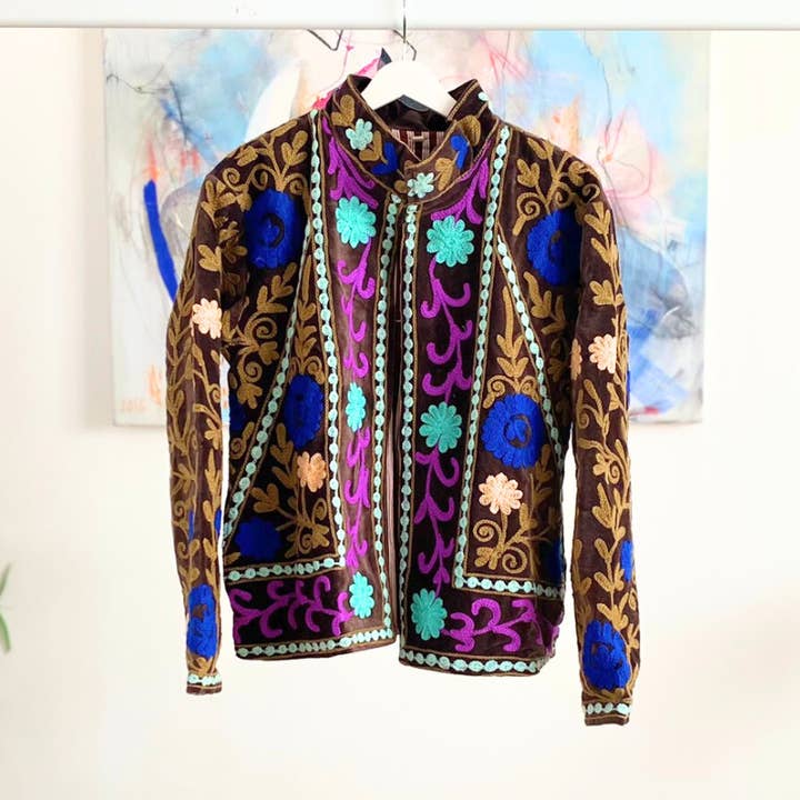 Phulkari Chocolate Suzani por atacado de Tolatoli