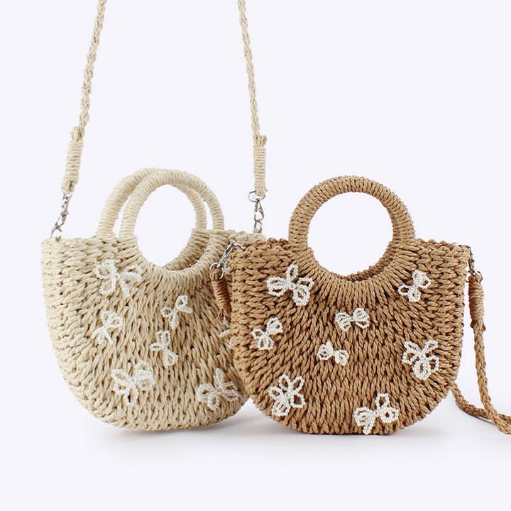 BOW KNOT SEMICIRCLE PAPER ROPE STRAW BAG_CWAB4718 for wholesale by ACCITY