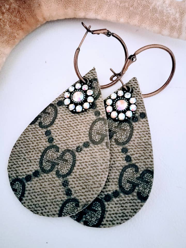 GG Upcycled Earrings for wholesale by Contagious Couture