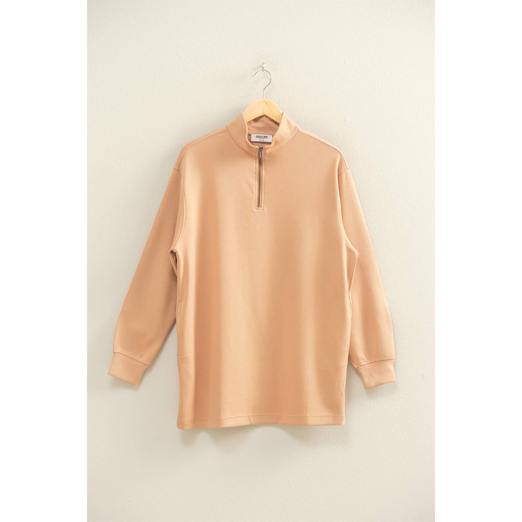 HYFVE - Wholesale Dress - Women's - Double Knit Half Zip Up Long Sleeve Mini Dress6