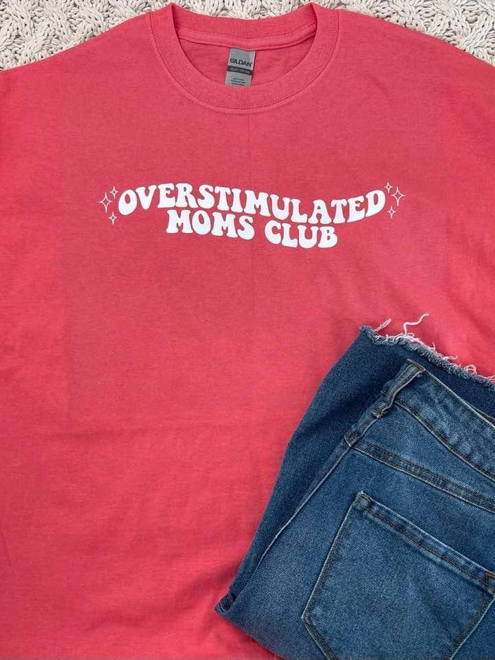 Koraalkleurig T-shirt voor overprikkelde moeders club voor wholesale door MiaIsabellas.co