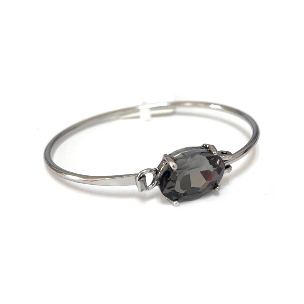 StarryNYC - Wholesale Cuff Bracelet - High Quality Glass Crystal Oval Stone Cuff Metal Bangle18