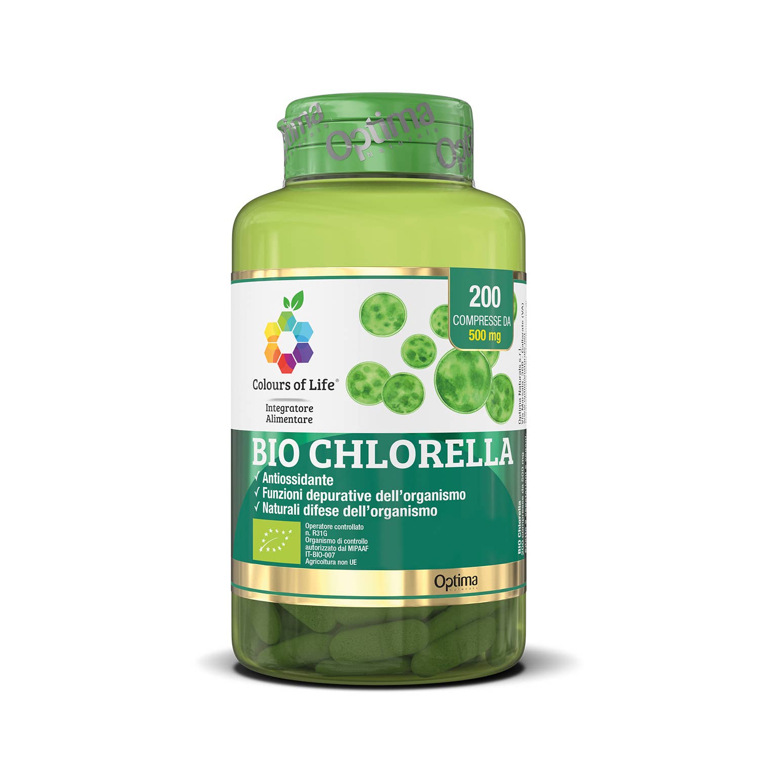 OPTIMA NATURALS - Wholesale Oral Supplement/Vitamin - Bio Chlorella, 200 tablets, 500mg0