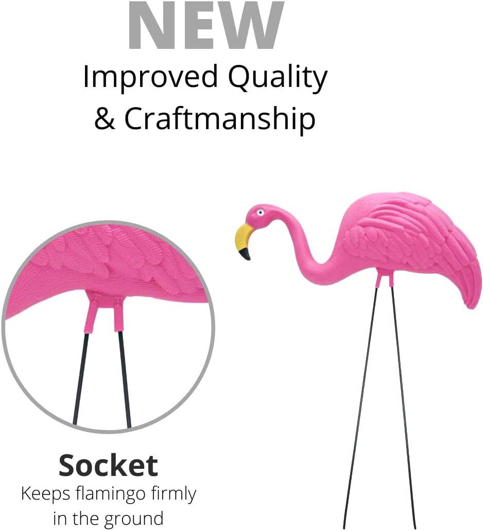 4E's Novelty - Wholesale Outdoor Ornament/Decor - 4 Pink Flamingos Yard Decorations - Large 23 inch Ornament Statues - Outdoor Garden Lawn Flamingo Decor by 4E's Novelty3
