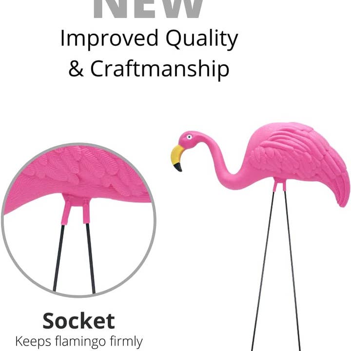 4E's Novelty - Wholesale Outdoor Ornament/Decor - 4 Pink Flamingos Yard Decorations - Large 23 inch Ornament Statues - Outdoor Garden Lawn Flamingo Decor by 4E's Novelty3