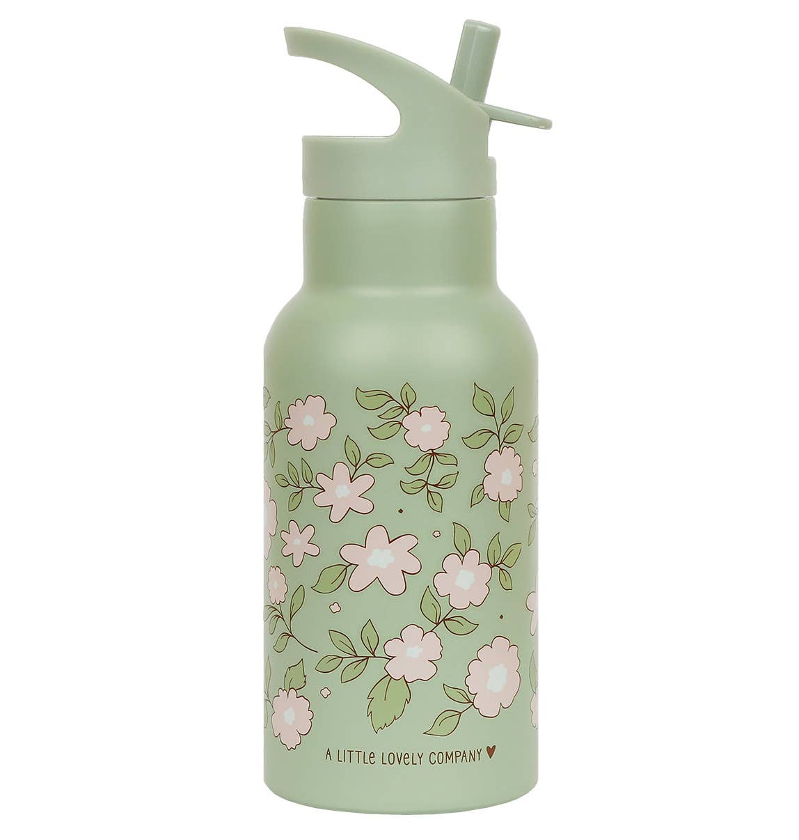 A Little Lovely Company – wholesale Water bottle – Kids stainless steel drink/water bottle: Blossoms - sage1