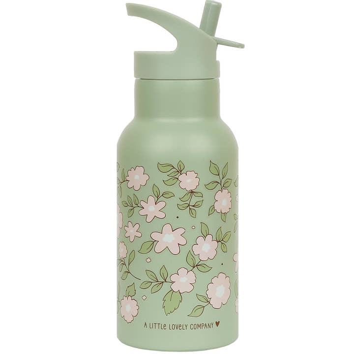 A Little Lovely Company – wholesale Water bottle – Kids stainless steel drink/water bottle: Blossoms - sage1