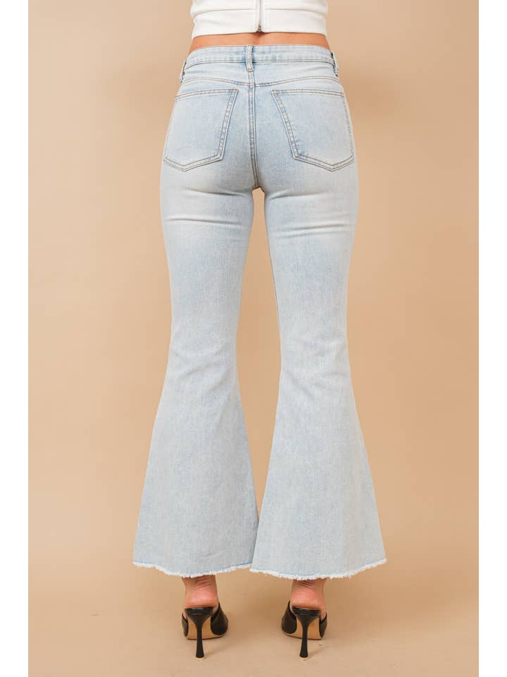 LIGHT WASH 80004P - Rhinestone Embellishment Detail Sequin Denim Jeans for wholesale on Faire