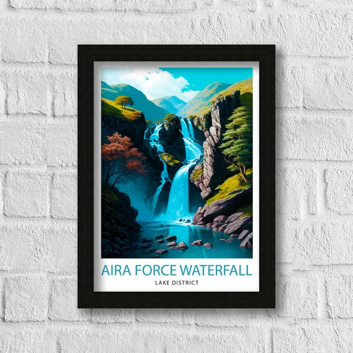 InkNPrintz – wholesale Art print – Aira Force Waterfall Lake District Travel Poster Lake District1