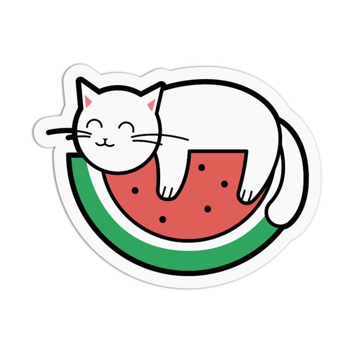 Pegatinas texturizadas de gato durmiendo en sandía para el verano para venta al por mayor de the stkr store