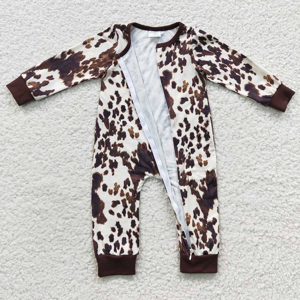 Aier Wholesale - Wholesale Jumpsuit - Baby - Baby Girls Cowhide Zip Rompers1
