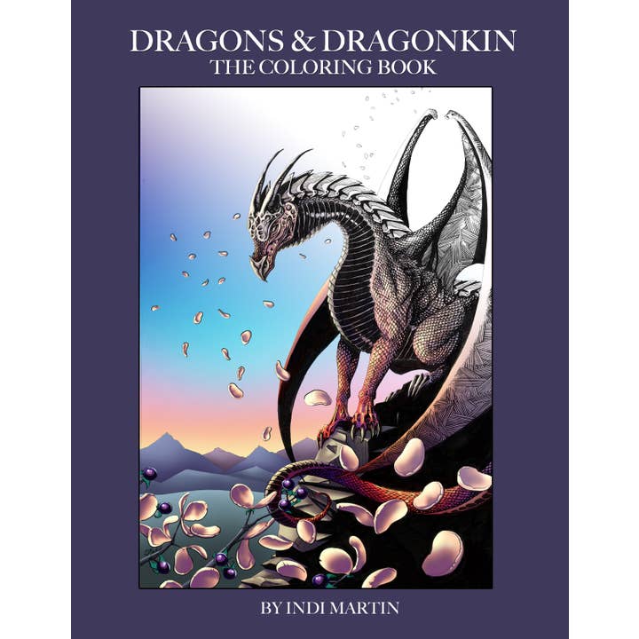 Indi Martin Art - Wholesale Coloring & Activity Book - Adult - Coloring Book: Dragons & Dragonkin - Fantasy