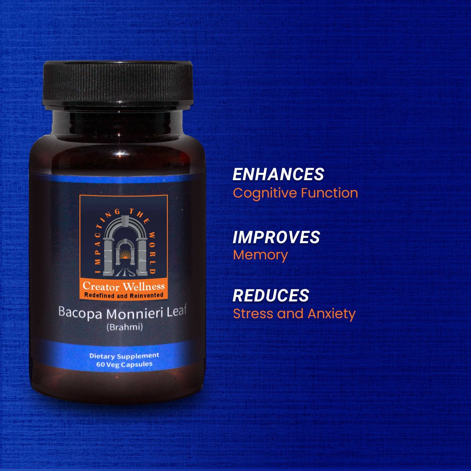 Creator Wellness - Wholesale Oral Supplement/Vitamin - Bacopa Monnieri Leaf - Brahmi | 60 Veg Capsules4