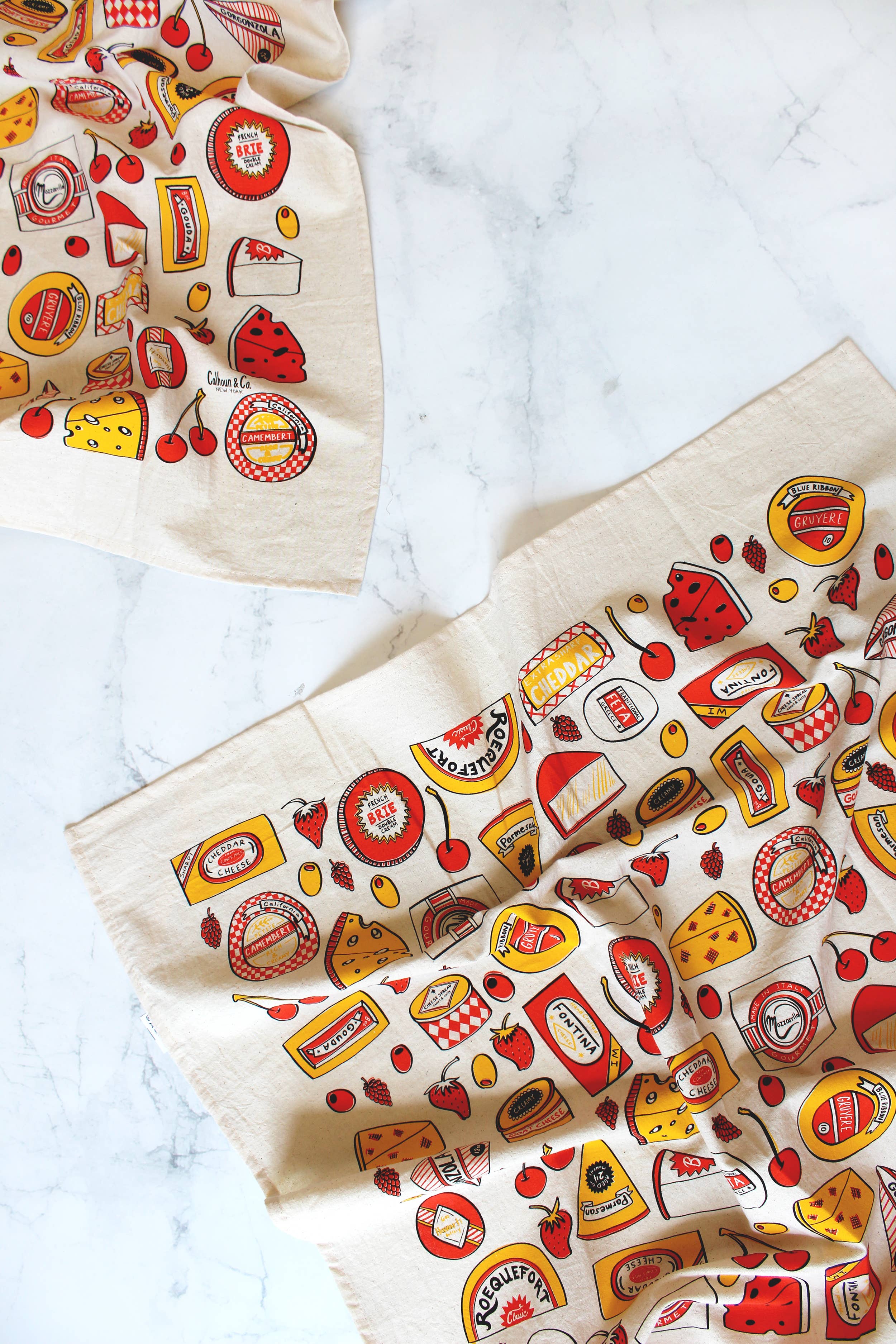 Calhoun & Co. - Wholesale Tea Towel - Cheese Shop Screen Printed Tea Towel0