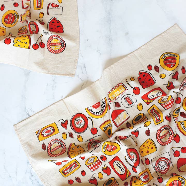 Calhoun & Co. – Engroshandel Viskestykke – Cheese Shop Skærmtrykt viskestykke