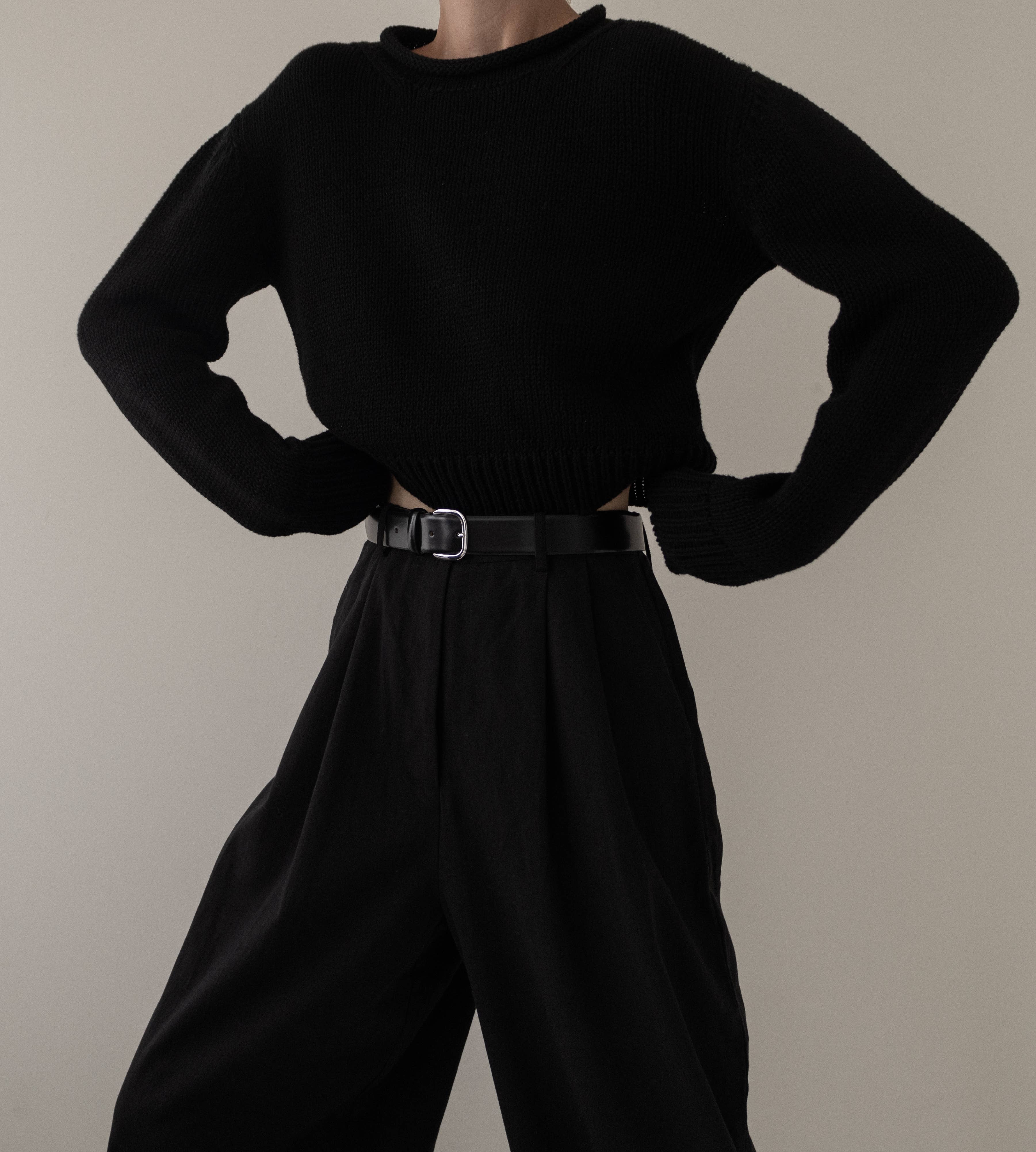 LAUDE the Label - Wholesale Knit Sweater - Women's - Mare Rolled Neck Sweater - Black