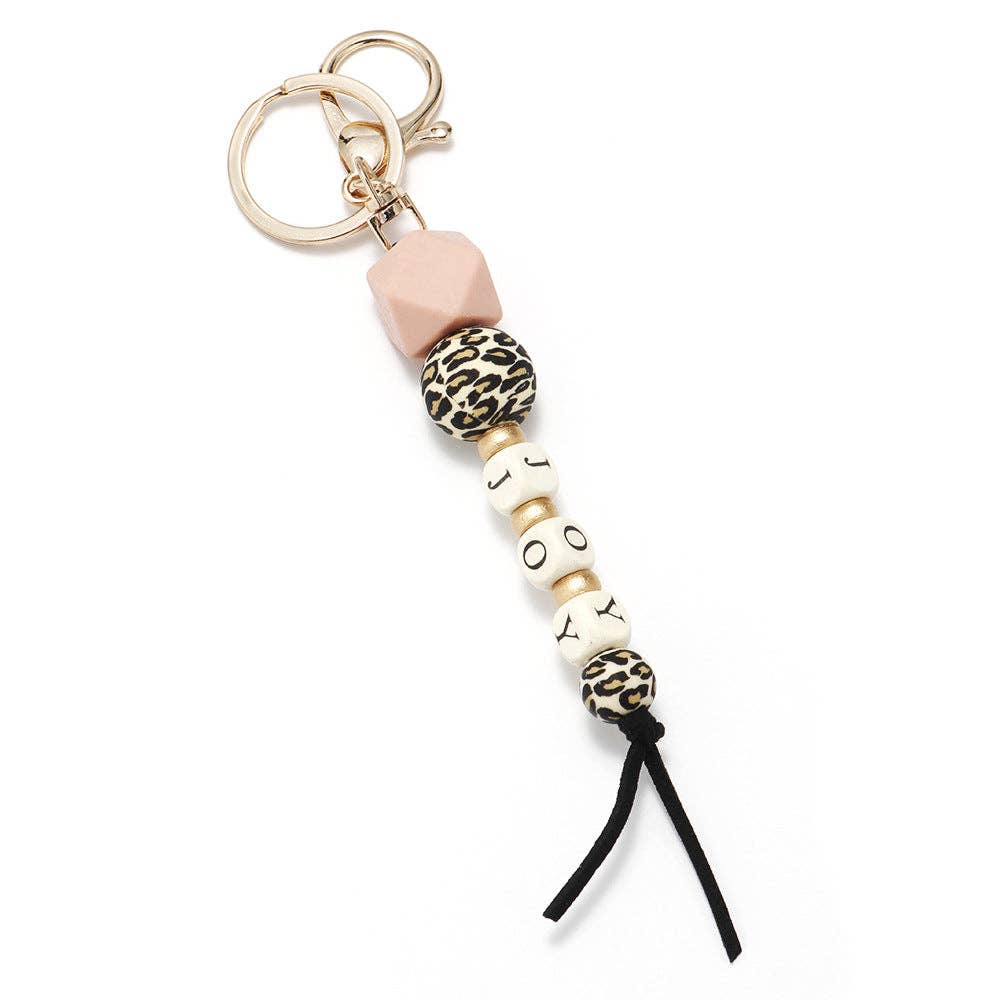 Mio Queena – wholesale Keychain – Women's – Silicone Wooden Letter Beaded Keychain3