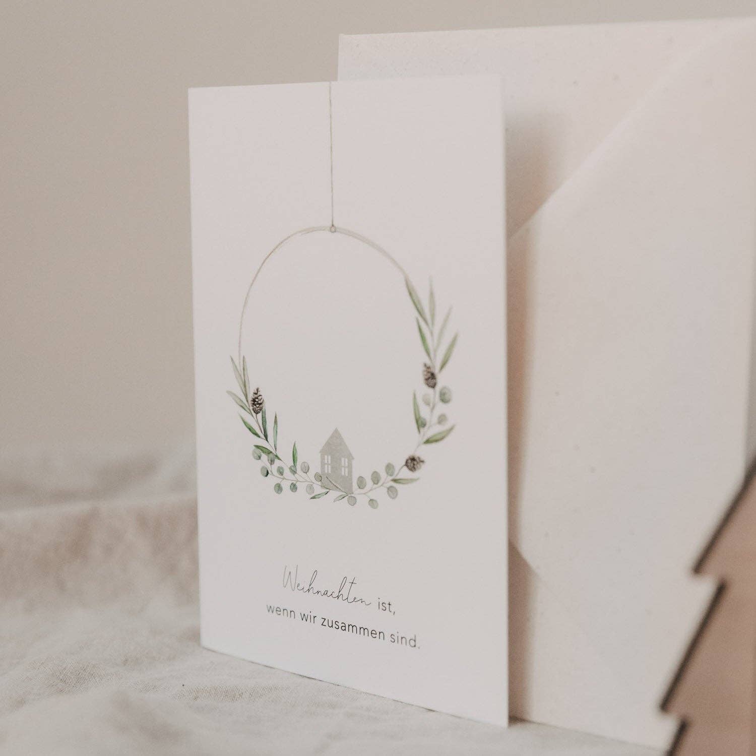 Eulenschnitt - Wholesale Christmas Card - Folded card Christmas wreath (PU = 10 pcs.)4