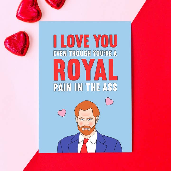 Funny Prince Harry Valentine's Card for wholesale by Of Life & Lemons