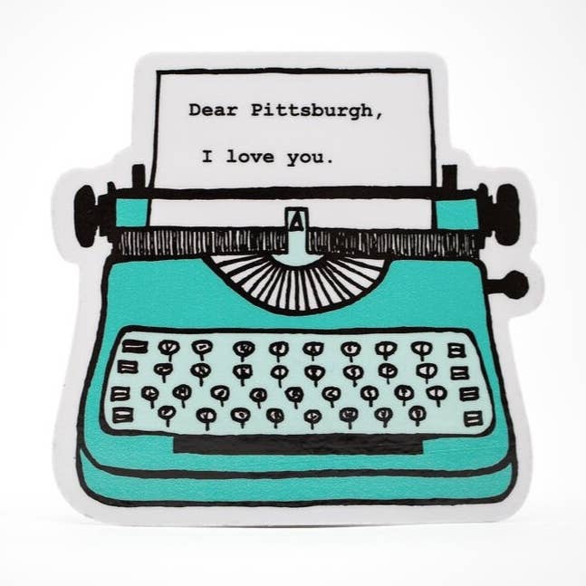 Dear Pittsburgh I love you Typewriter Sticker for wholesale by Garbella