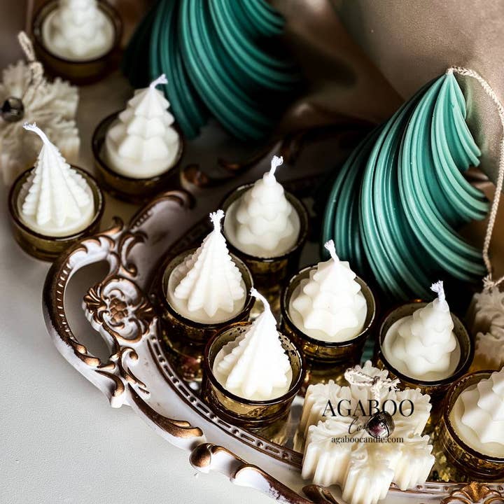 Agaboo Candle - Wholesale Grappige kaars - Mini kerstbomen Theelichtjes Kaars 2 1/4x1,5in 3