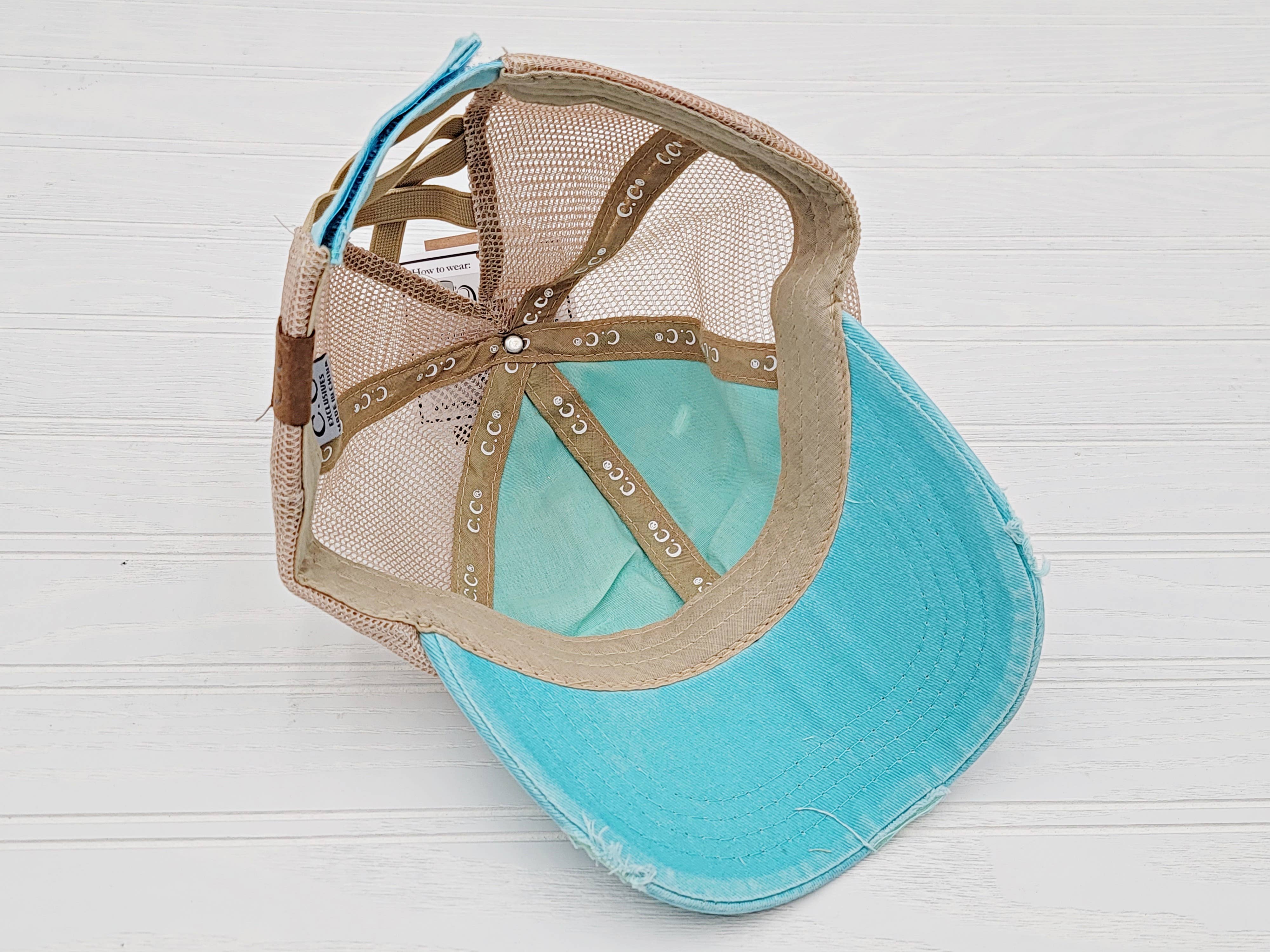 Treasure Bank - Wholesale Ponytail Cap - Women's - C.C Washed Denim, Mesh Back  with Crossed Band for Ponytail8