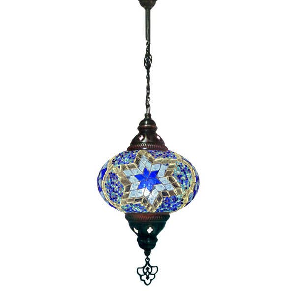 Suspension Lustre Mosaïque - Étoile Bleue & Turquoise pour la vente par Access by Mediterranean Concepts