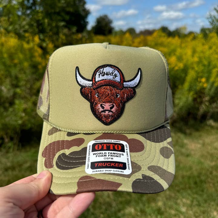 H+P Wholesale - Wholesale Trucker Hat - Unisex - Howdy Highland Patch Trucker Hat
