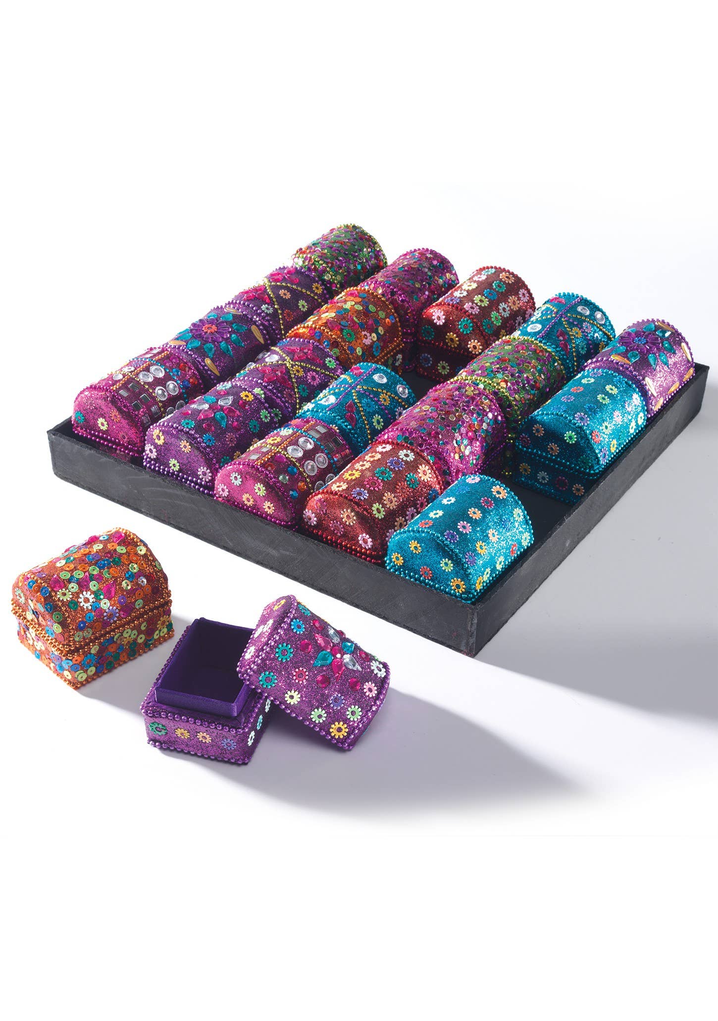 Namaste – wholesale Jewellery box/organiser – Mini Treasure Chest, Glitter and Beads