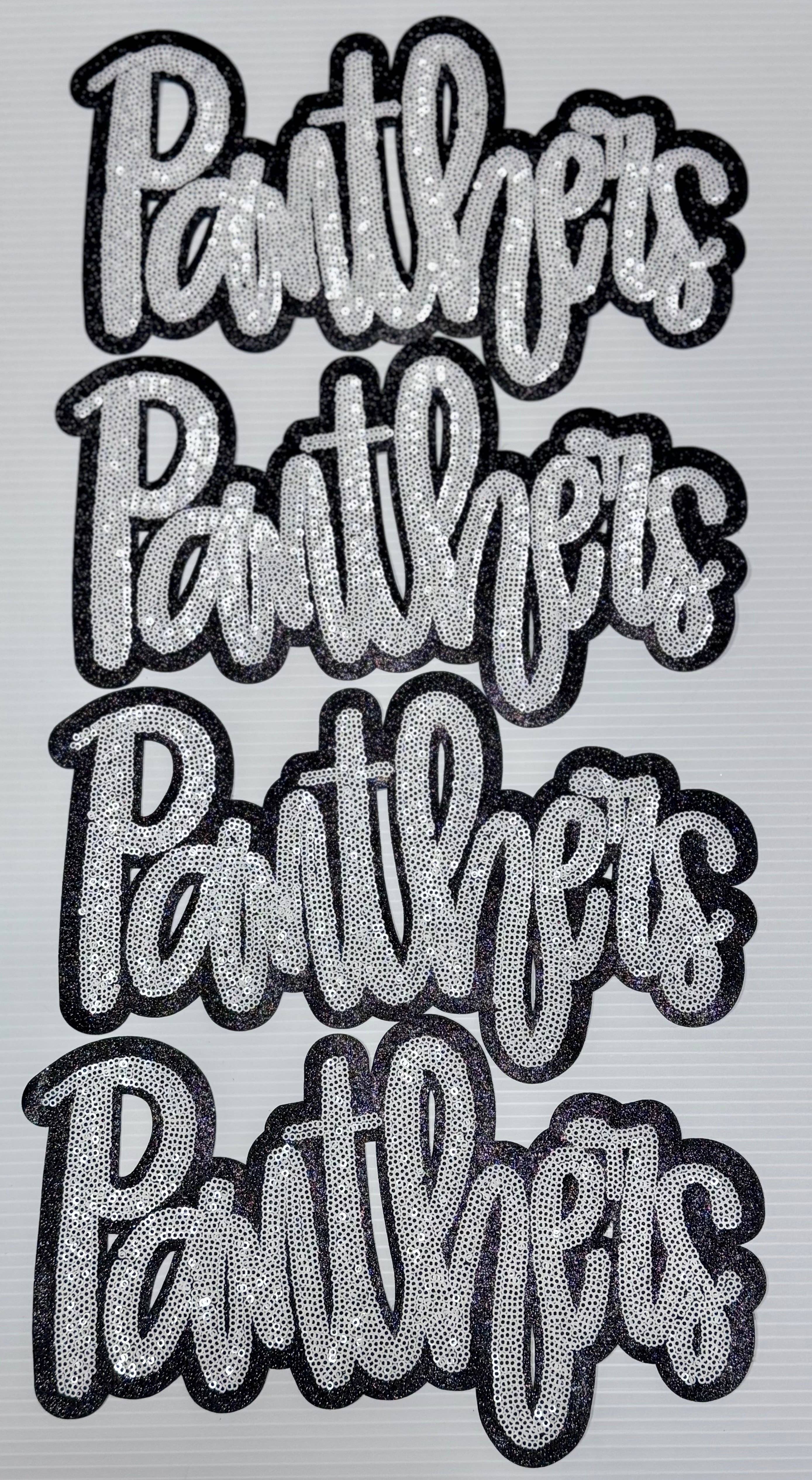 sequinandstiches - Wholesale Patch - Panthers  Patch, Sequin Patch, Football Patch, Panthers Game Day Sequin Patch,  DIY, Iron on Patch, Black glitter backing6