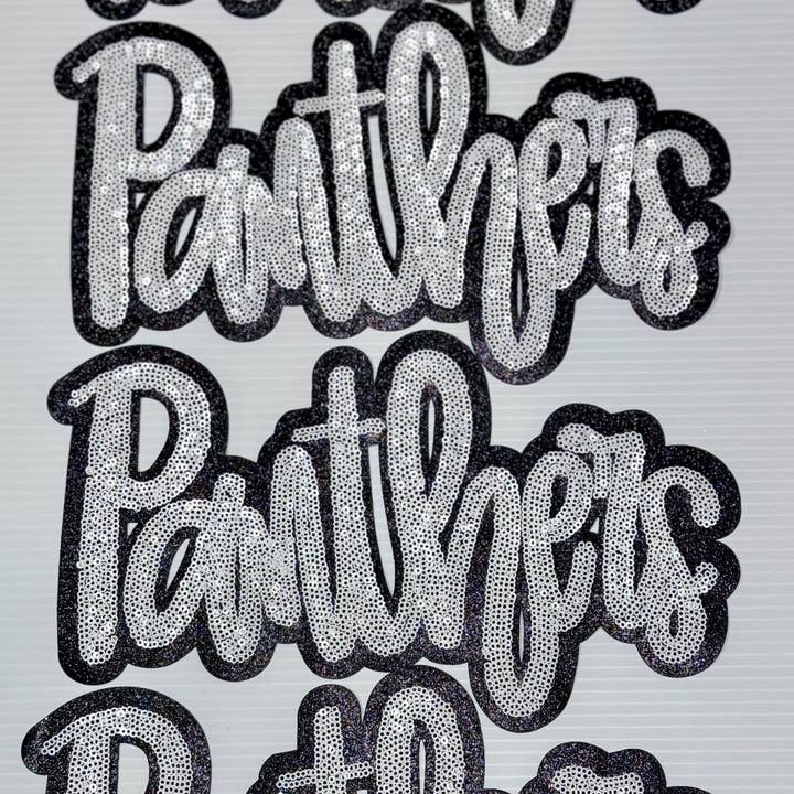 sequinandstiches - Wholesale Patch - Panthers Patch, Sequin Patch, Football Patch, Panthers Game Day Sequin Patch, DIY, Iron on Patch, Black glitter backing6