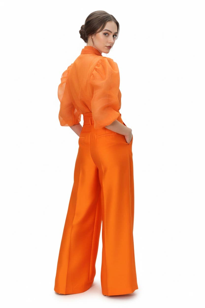 ORANGE B1079 WIDE LEG PALAZZO PANTS for wholesale on Faire1