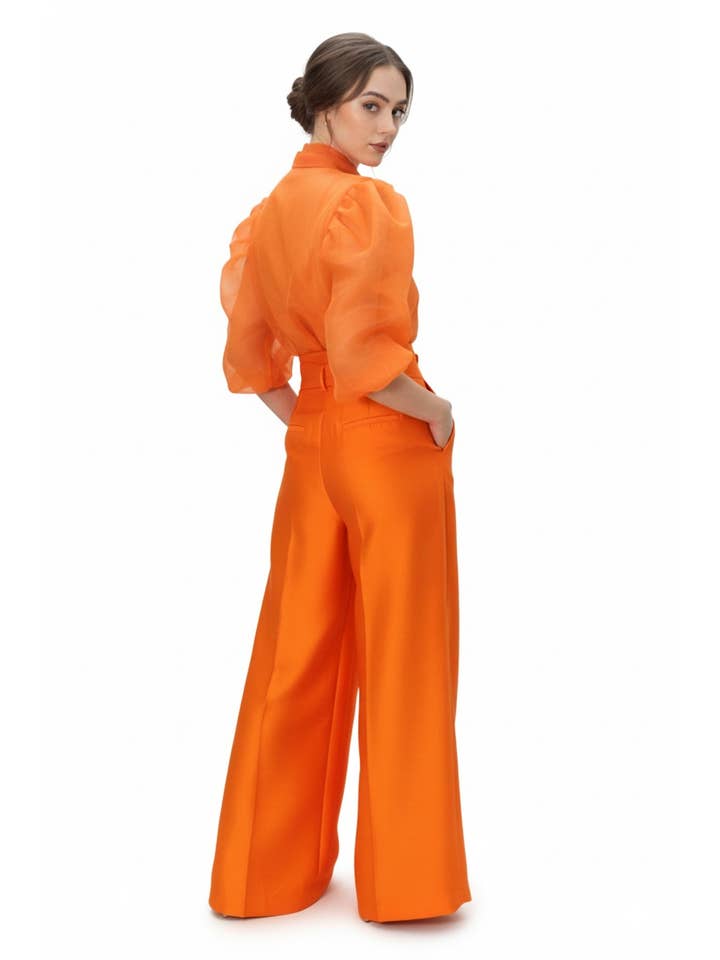 ORANGE B1079 WIDE LEG PALAZZO PANTS for wholesale on Faire1