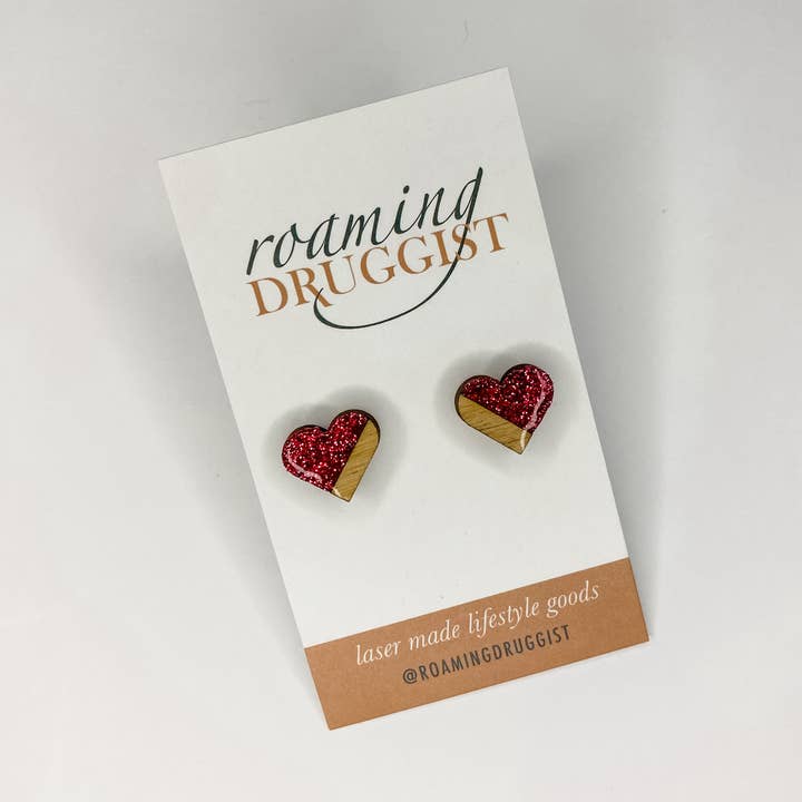 Asymmetric Heart Stud Earrings for wholesale by Roaming Druggist Shop