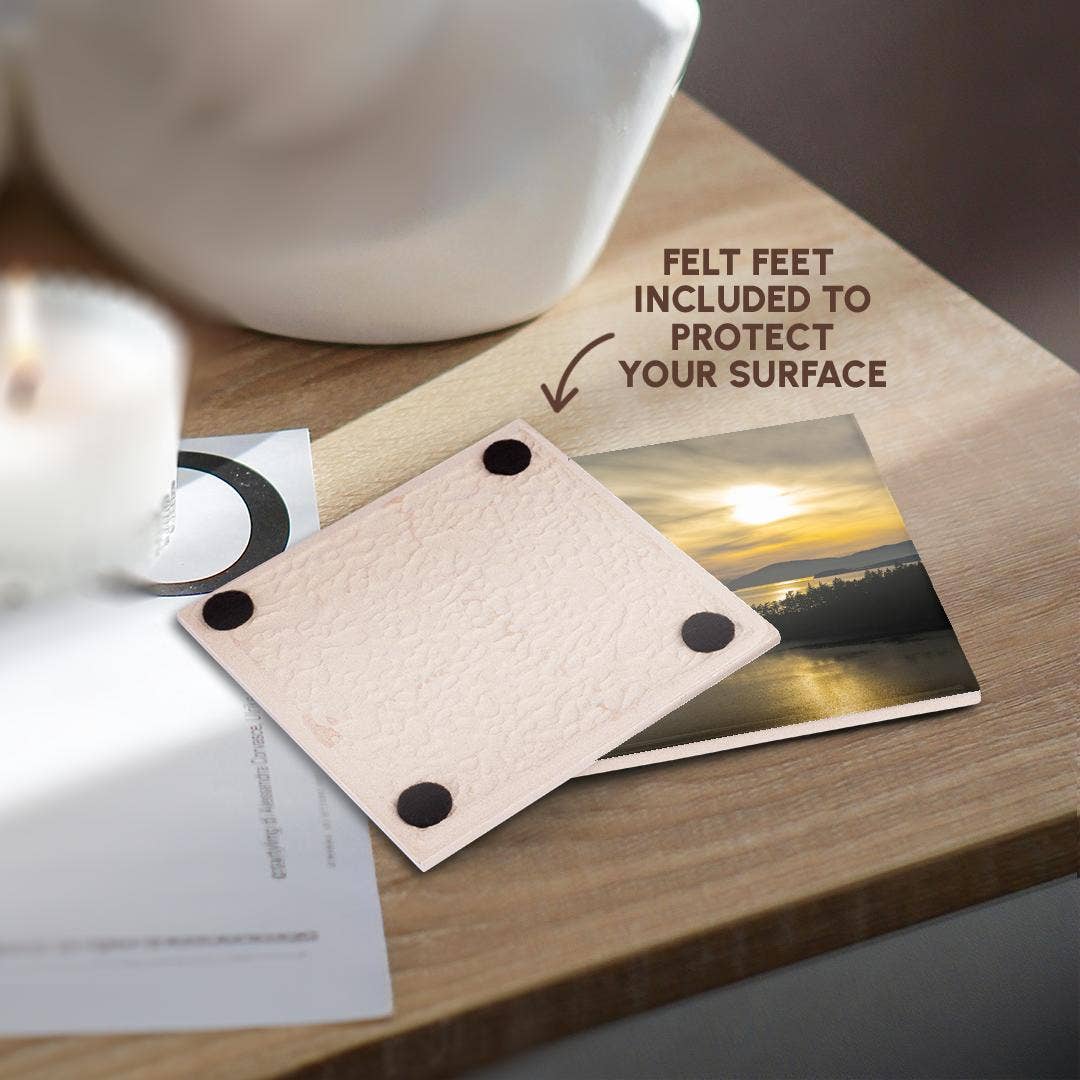 3dRose - Wholesale Coasters - 3dRose, WA. Winter sunset on Samish Bay, Lummi Island, Bellingham Bay., Coaster3