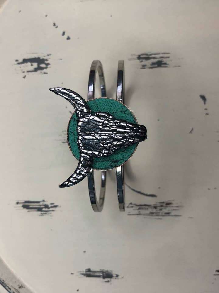 Turquoise Bull Bracelet for wholesale by Buzzy bee clay