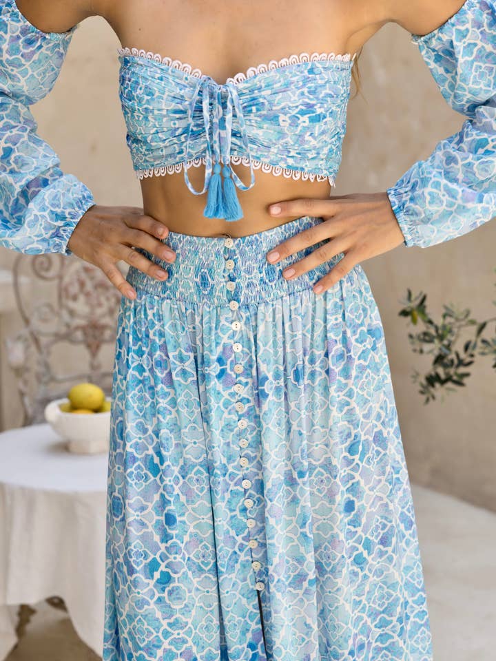 AZURE MOSAIC FIJI SKIRT for wholesale by Sophia Alexia