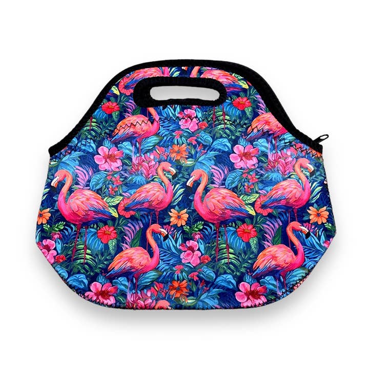 Bright Flamingo Lunch Bag Tote for wholesale by Drink Handlers