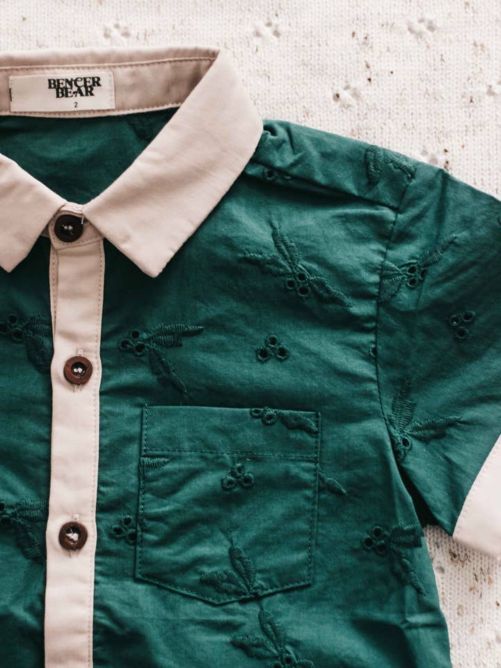 Kids Collared Shirt: Holly for wholesale by Bencer & Hazelnut