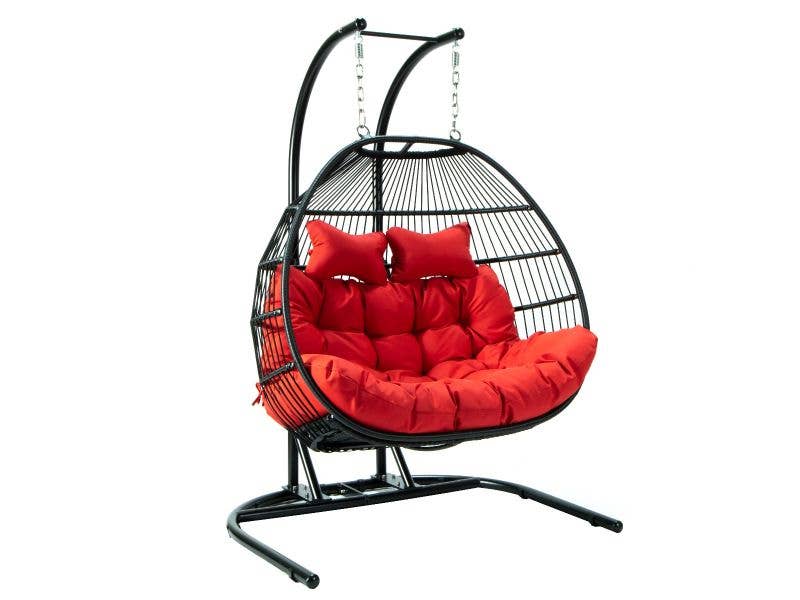 LeisureMod - Wholesale Egg Chair - Wicker 2 Person Double Folding Hanging Egg Swing Chair48