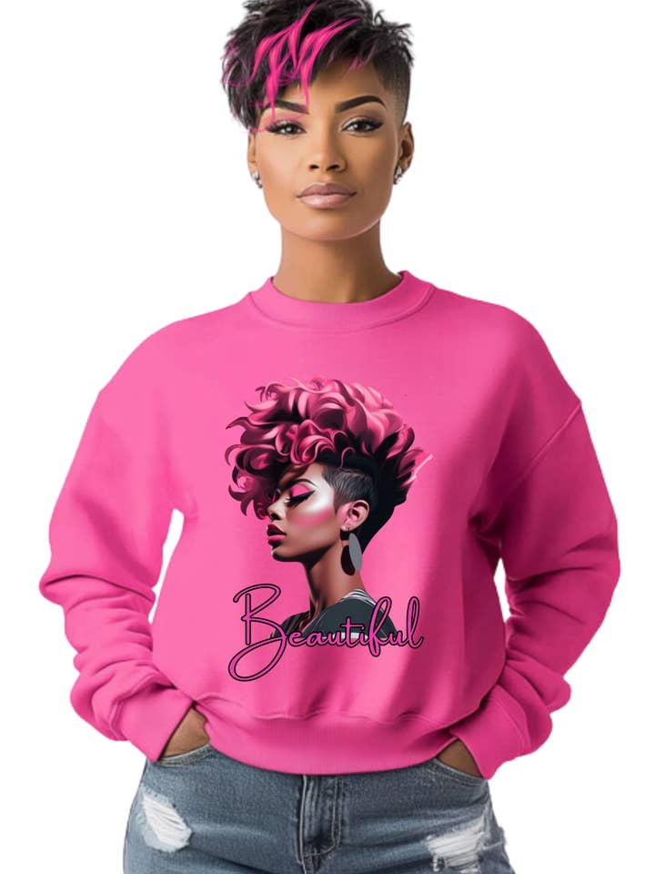 Melanin E-Commerce - Wholesale Graphic sweatshirt – Women’s - Beauty Is Her Name3