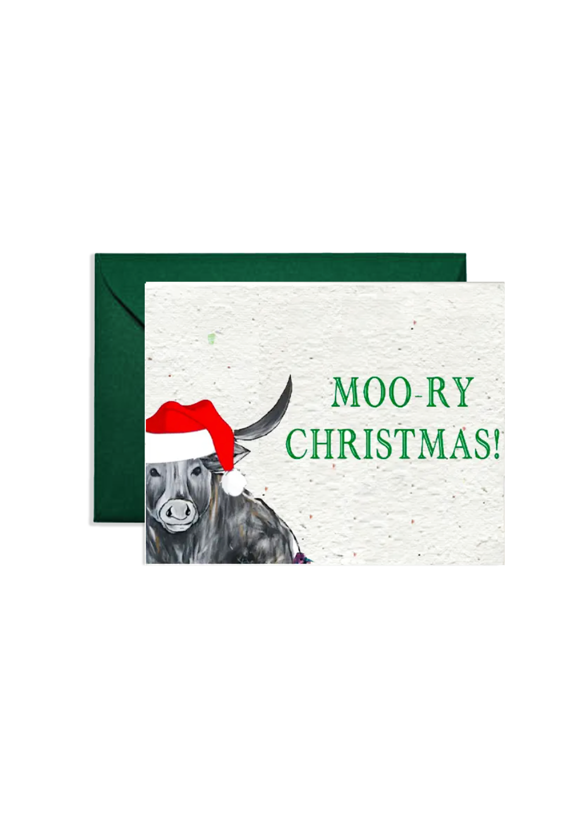 Artsy Em - Wholesale Christmas Card - Moo-ry Christmas  Wildflower Seed Paper Greeting Card0