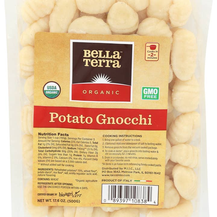 Everyday Supply Co - Wholesale Pasta - BELLA TERRA PASTA POTATO GNOCCHI ORG - Case of 60