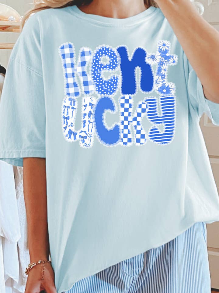 T-shirt en coton filé à l'anneau pour adulte Comfort Colors Kentucky en dentelle pour la vente par Wholesale Accessory Market