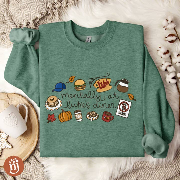 Nearly June Design Co - Wholesale Sweatshirt - Unisex - Gilmore Girls Mentally at Luke's Diner Sweatshirt 8