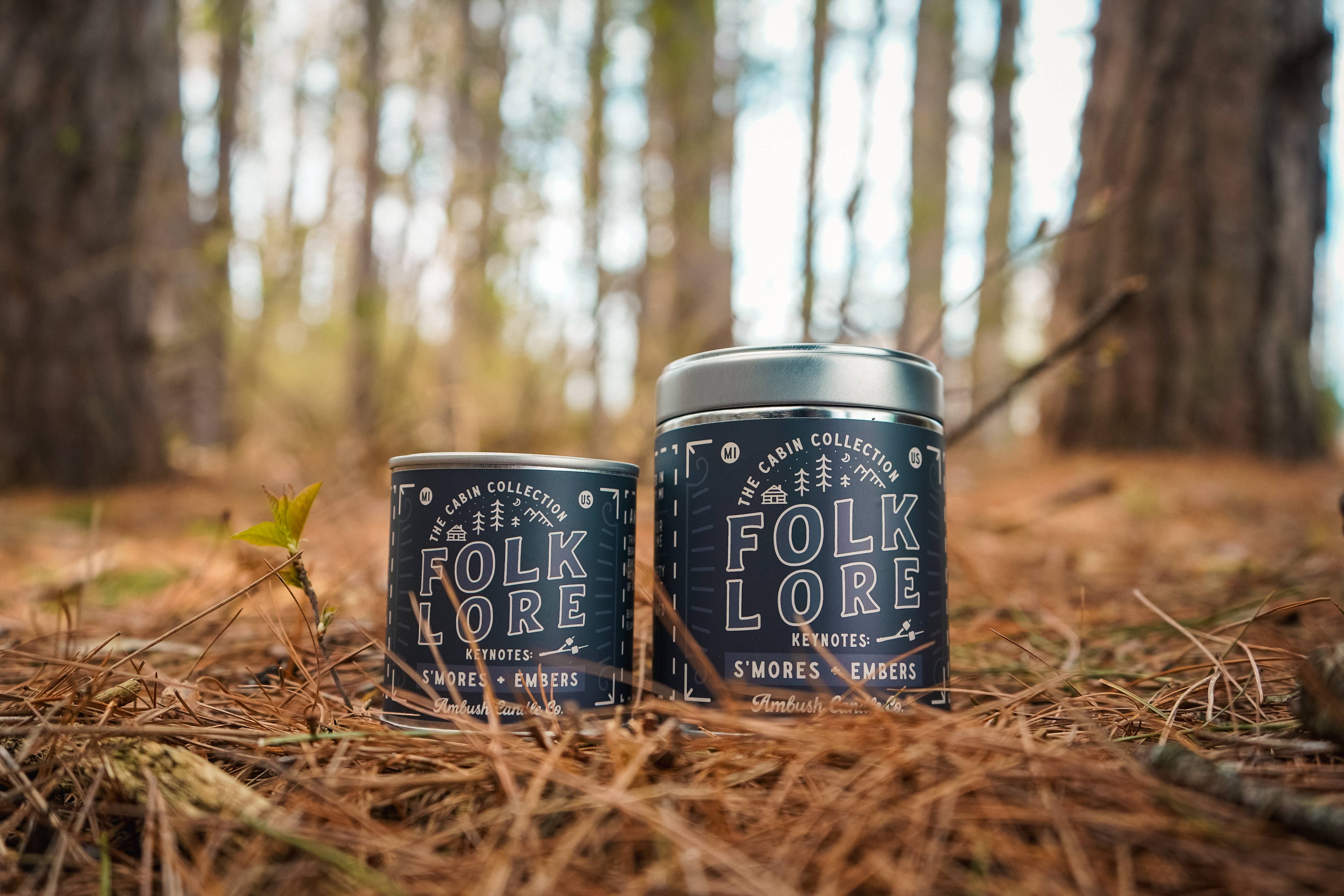 Ambush Candle Co. - Wholesale Travel Candles - Folklore | S'mores + Embers 8oz Soy Candle5